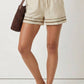 Contrast Trim Linen Shorts
