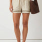 Contrast Trim Linen Shorts