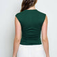REVERSIBLE FUNNEL NECK SCRUNCH KNIT TOP