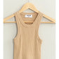 DOUBLE ZERO Ribbed Sweater Tank Top - Taupe