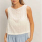 Embroidered Floral Side Tie Top
