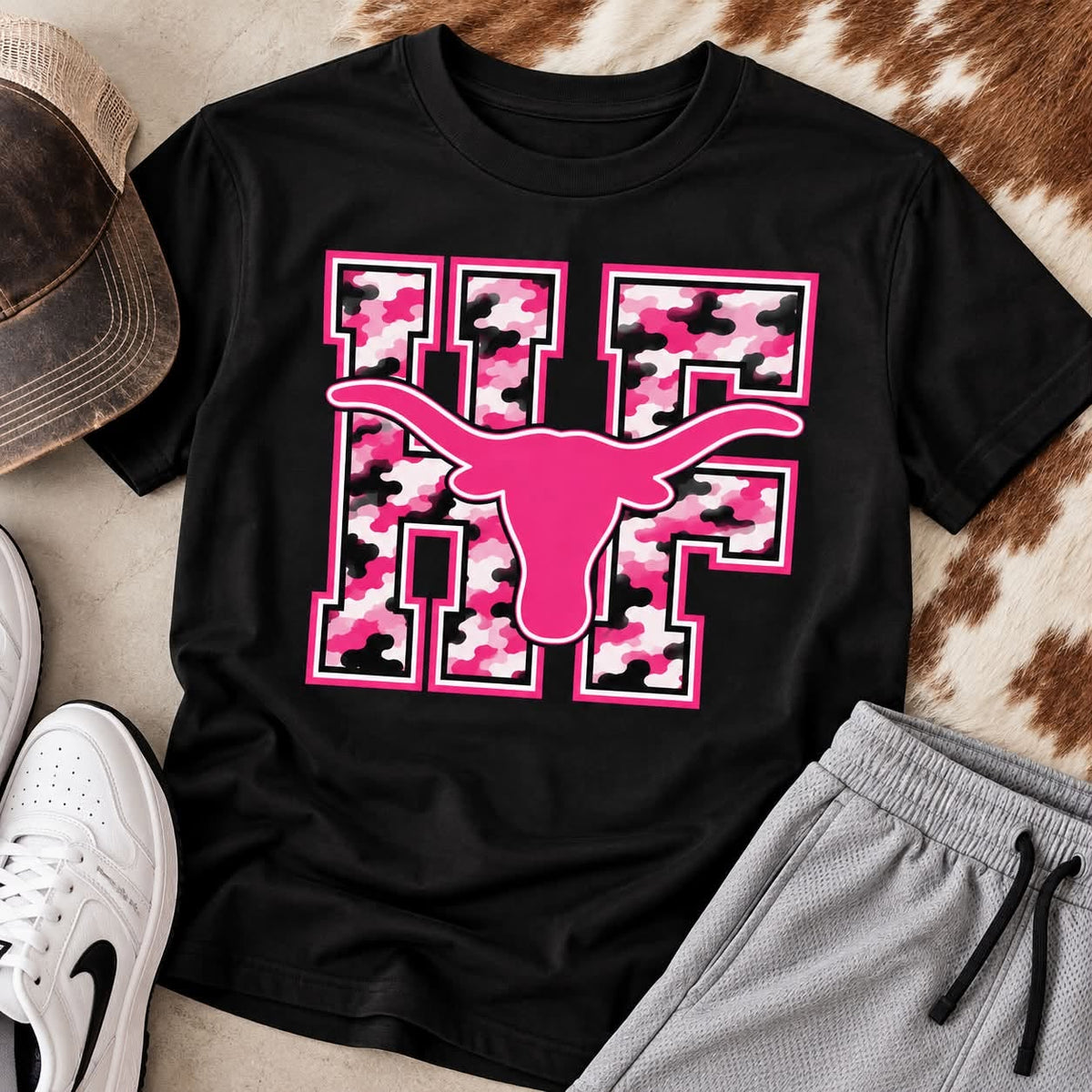 KIDS- camo pink out shirt