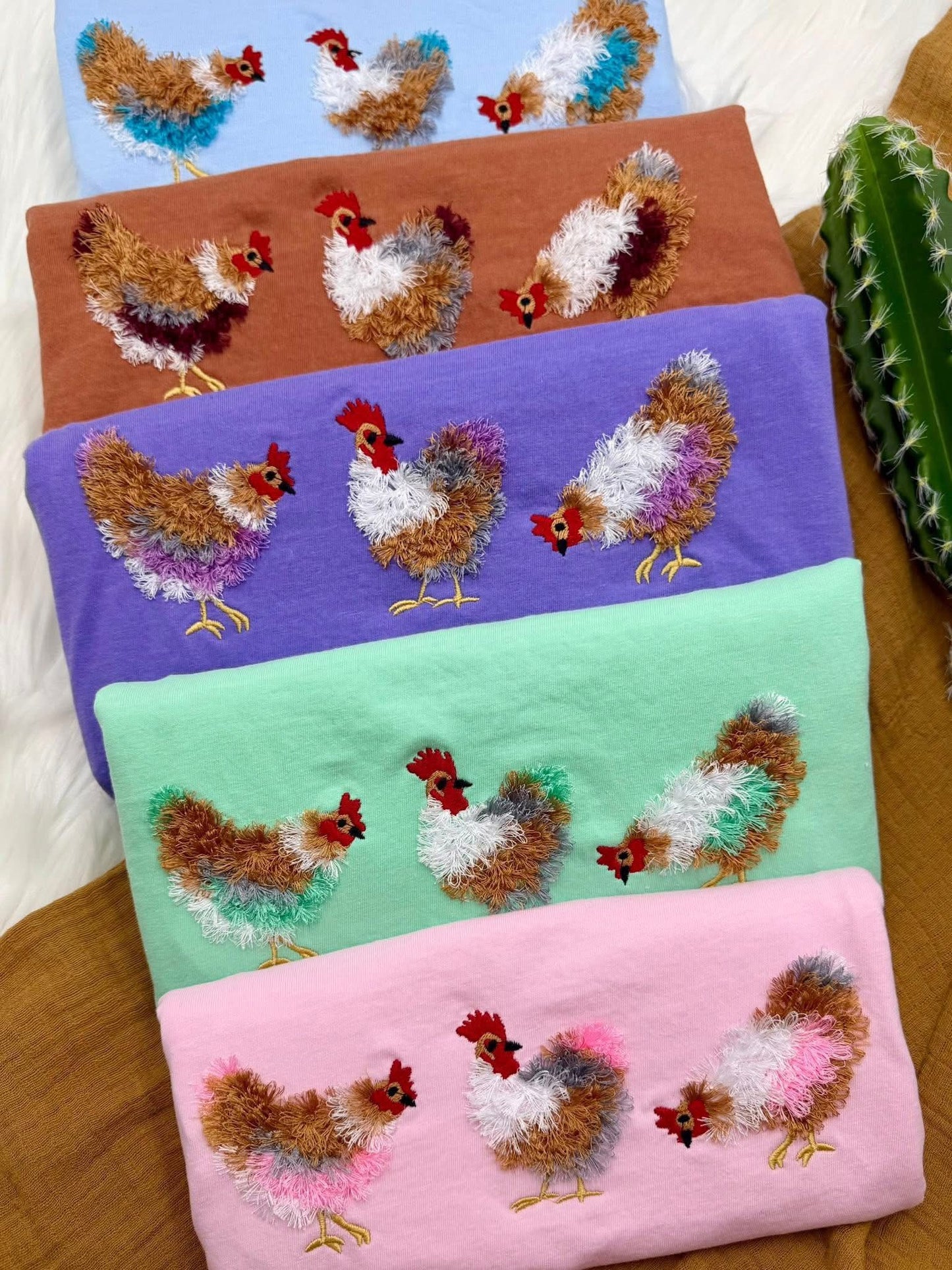 Fluffy Chicken Embroidered Tee