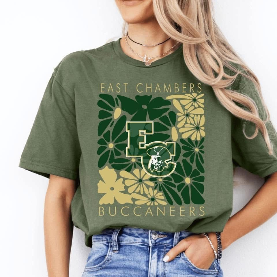 Floral School Spirit T-shirt