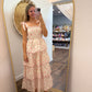 Rose Floral Layered Midi Dress