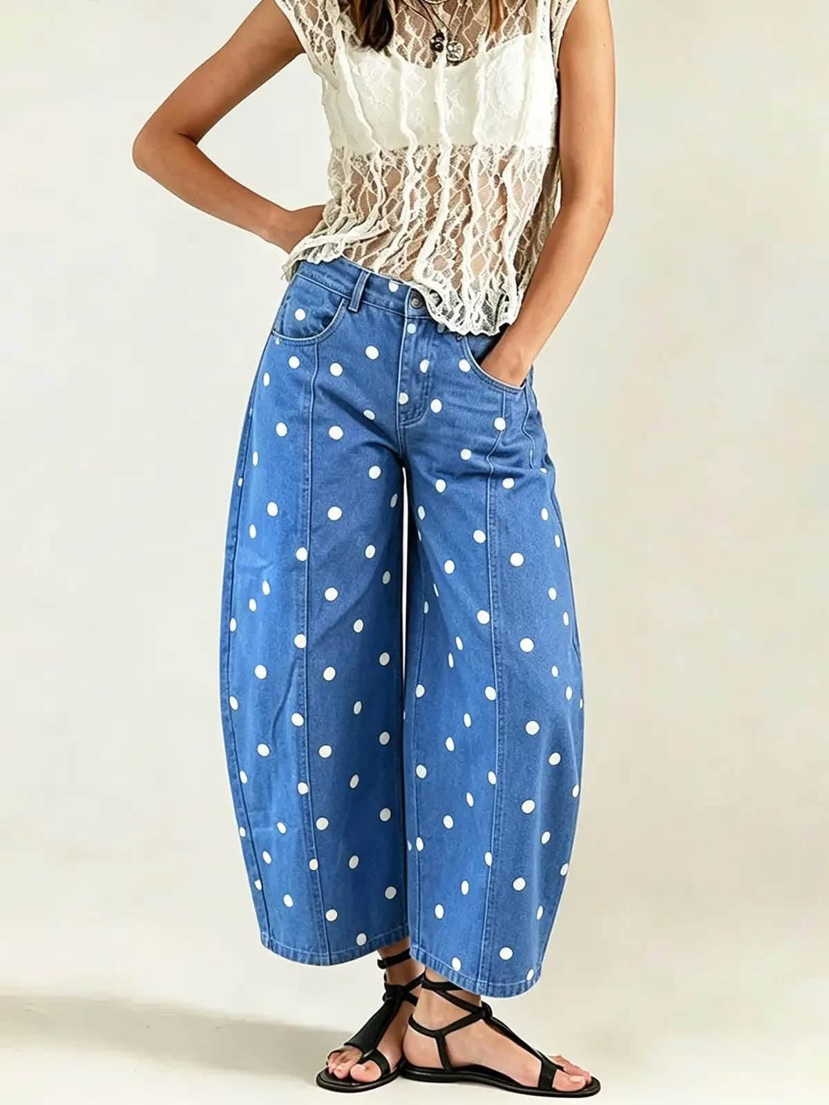 Barrel Polka Dot Jeans