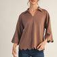 Scalloped Edge V-neck Top