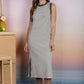 Contrast Trim Knit Midi