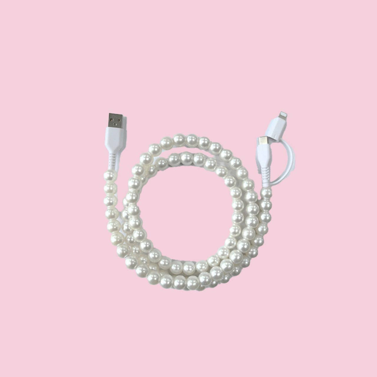 Beaded Data Cable 2 in 1 type-c to ip15