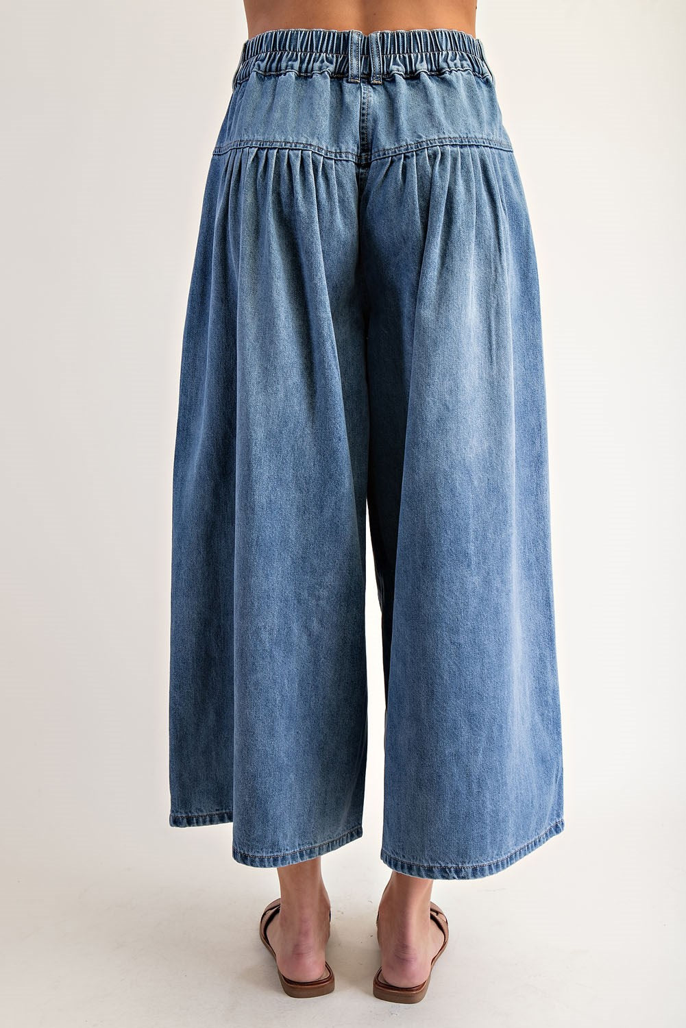 Stone Wash Denim Culottes