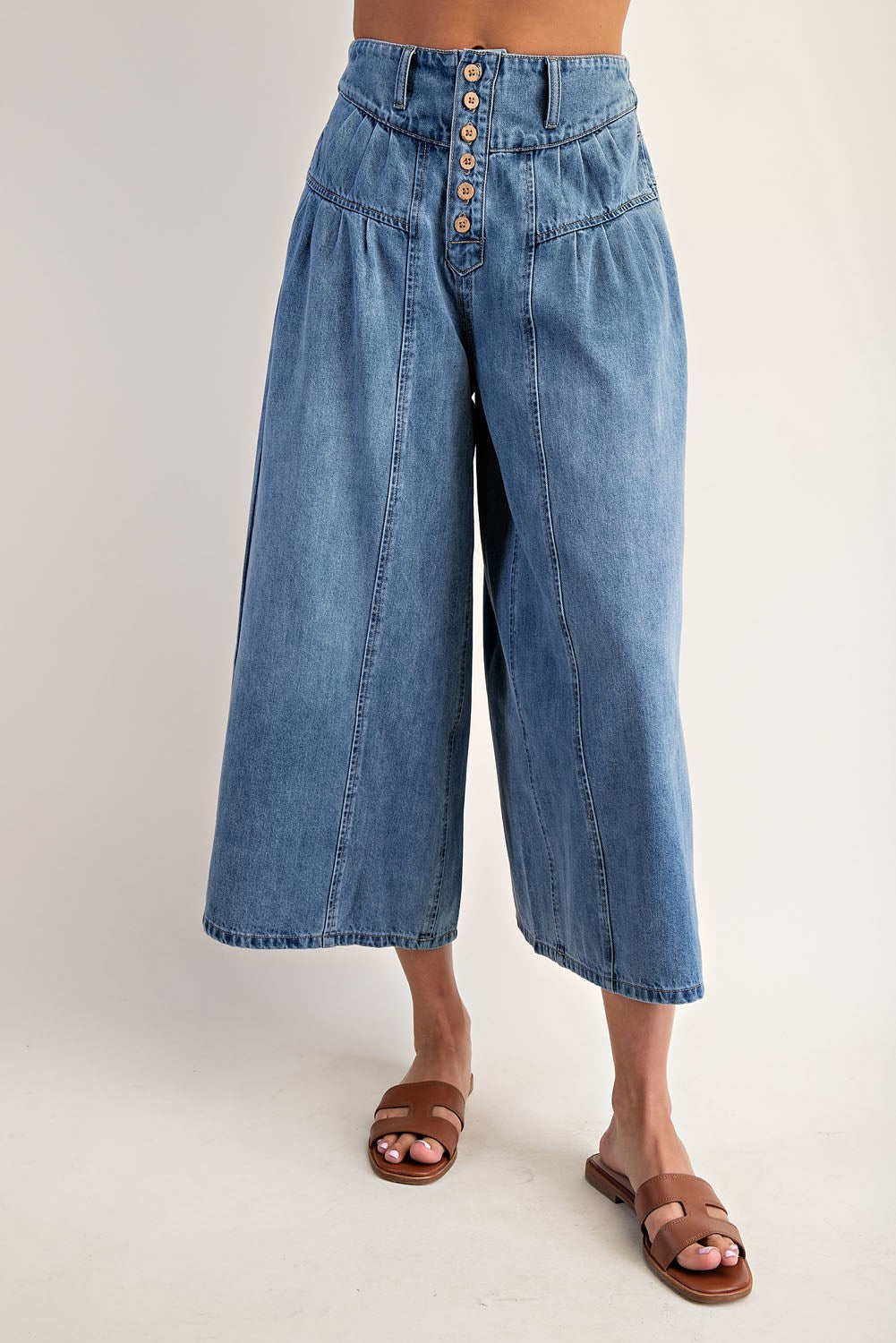 Stone Wash Denim Culottes