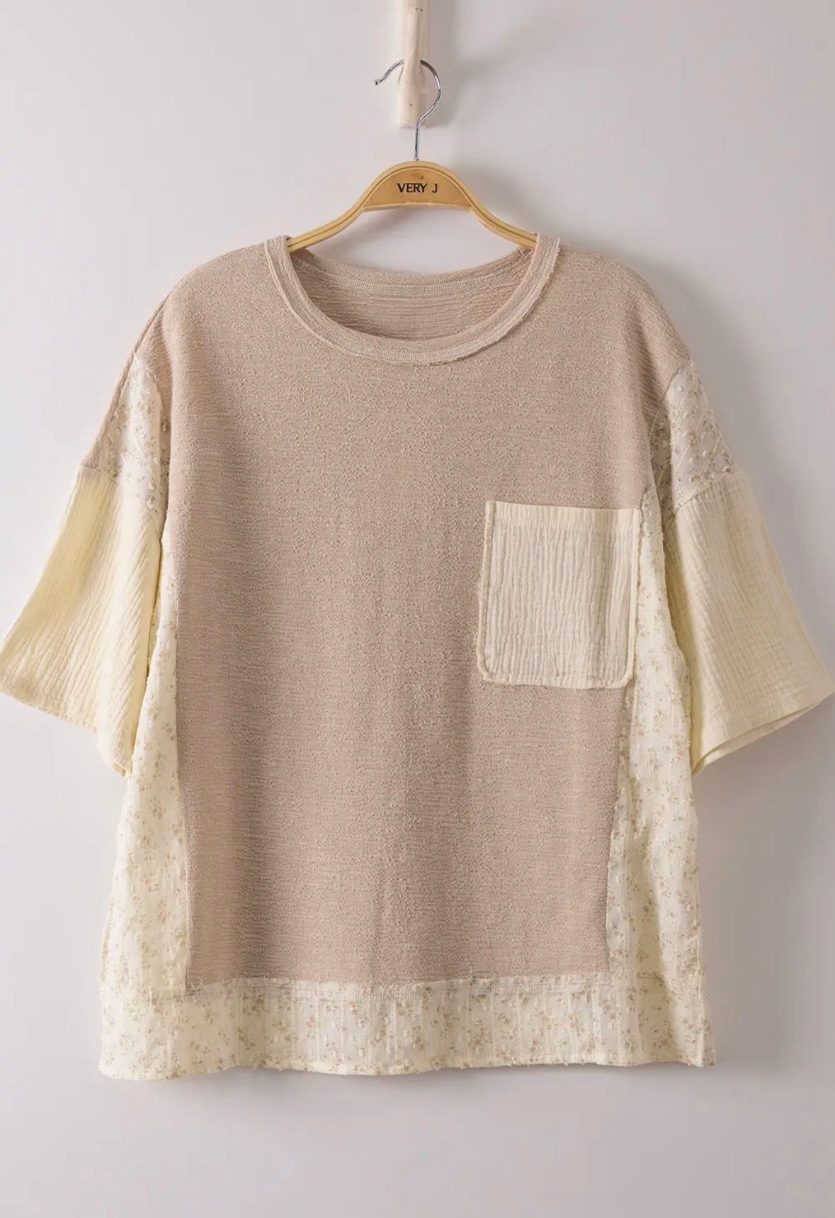 Oversized Mixed Pattern Top