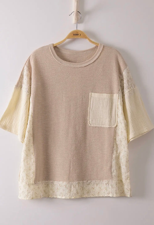Oversized Mixed Pattern Top