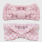 Plush Pink & White Checkered Headband