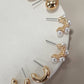 TRIO HUGGIE PEARL GOLD HOOP EARRINGS