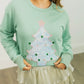 Minty Tree Sequin Patch Sweater