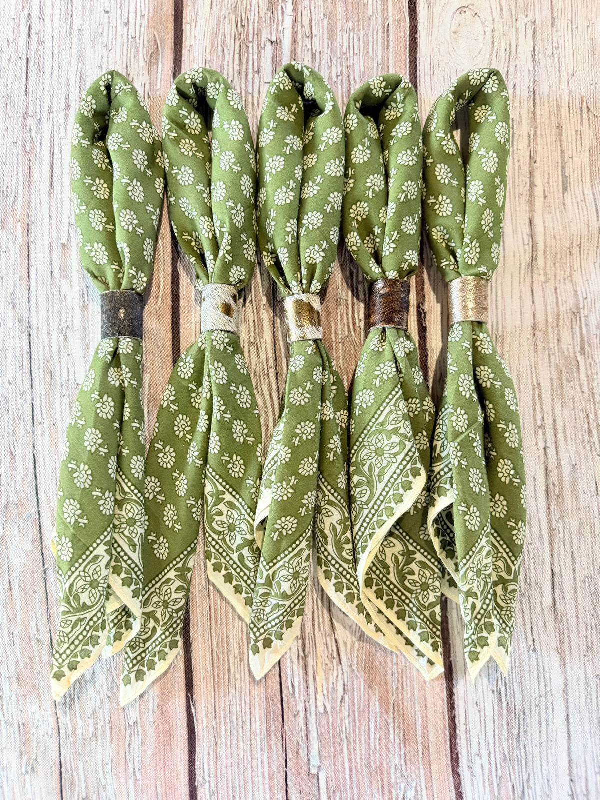 Olive Floral Bandanas  (slides sold separately)