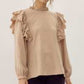 JODIFL oatmeal lace top