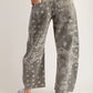 Paisley Printed Barrel Jeans
