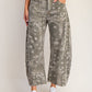 Paisley Printed Barrel Jeans