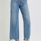 High Rise Crop Wide Step Hem Jeans