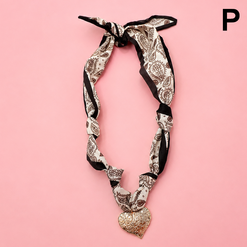 HANDMADE PRINTED SCARF NECKLACE | 80N91790