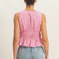 Striped Cinch Waist Tank