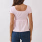 JT57348S - STRIPE SQUARE NK HENLEY BABYDOLL TEE