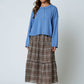 RAW EDGE EXPOSED SEAM BUTTON DOWN KNIT CARDIGAN