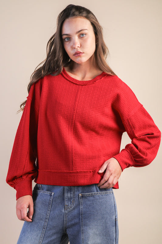 Cozy Core Waffle Knit Top