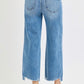 Distress Crop Wide Leg Jeans