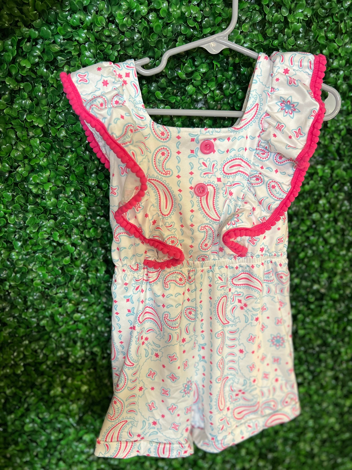 Kids Pink Paisley Romper