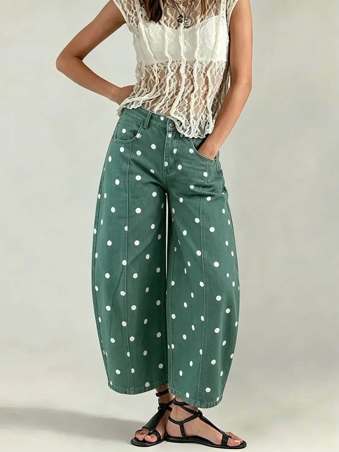 Barrel Polka Dot Jeans
