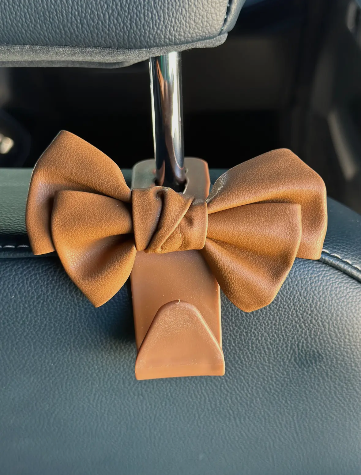 Pleather Bow Car Hanger