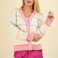 Melow Color Stripe Button Down Sweater Cardigan