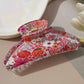 Floral Covered Claw Clip