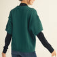 Raw Edge Accent Sweater Top
