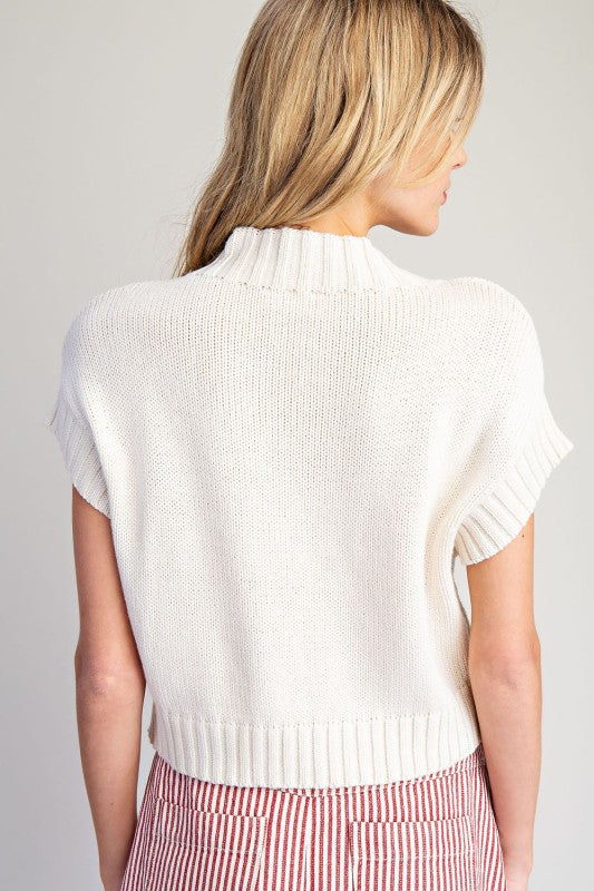 Candy Cane Short Sleeve Sweater