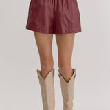 ENTRO faux leather shorts