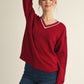 Color Contrast Accent Sweater Top