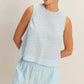 Back Button Eyelet Tank Top
