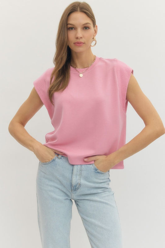 Textured Cap Sleeve Top