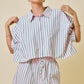 Emerald Pinstripe Collared Set