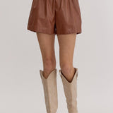 ENTRO faux leather shorts