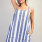 Indigo Stripe Strap Dress