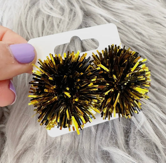 School Spirit Pom Pom Studs