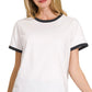 Accent Color Collar Basic Tee