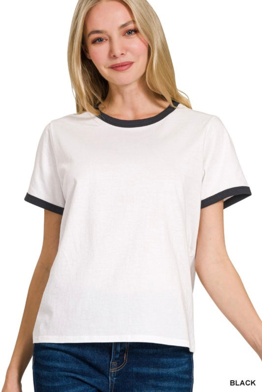 Accent Color Collar Basic Tee