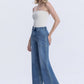 High Rise Elastic Waistband Ankle Baggy Jeans