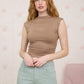 Reversible Funnel Neck Scrunch Knit Top